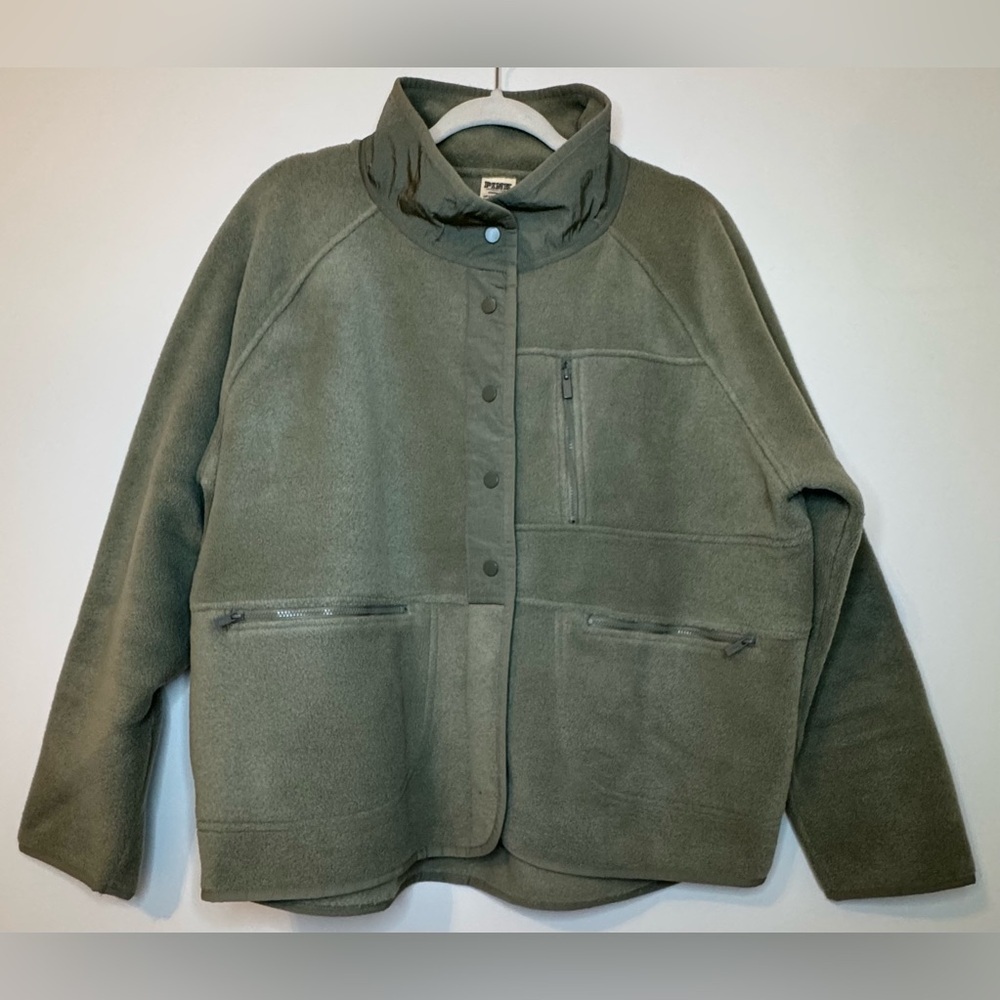 Victoria’s Secret PINK Women's Olive Green Fleece Jacket Size L